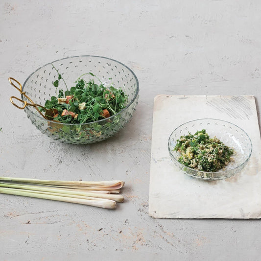 Hobnail Glass Serving Bowl