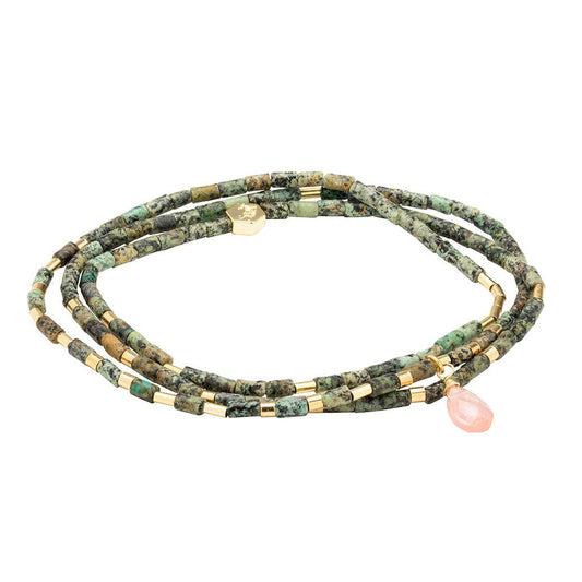 Teardrop Stone Wrap Bracelet | African Turquoise