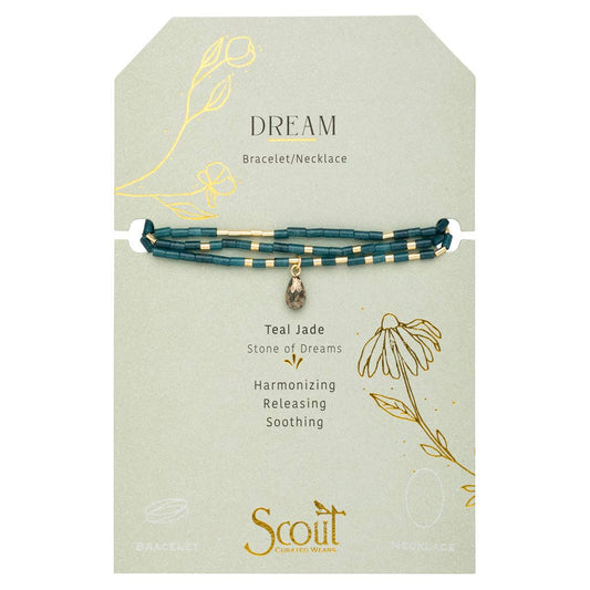 Teardrop Wrap Bracelet -Jade/Pyrite