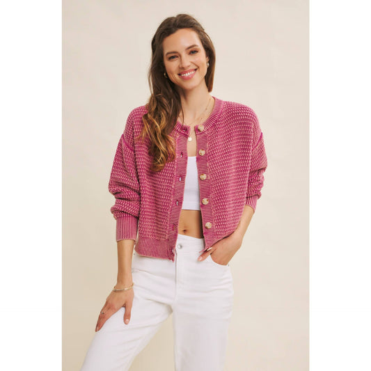 Fawn Button Cardigan