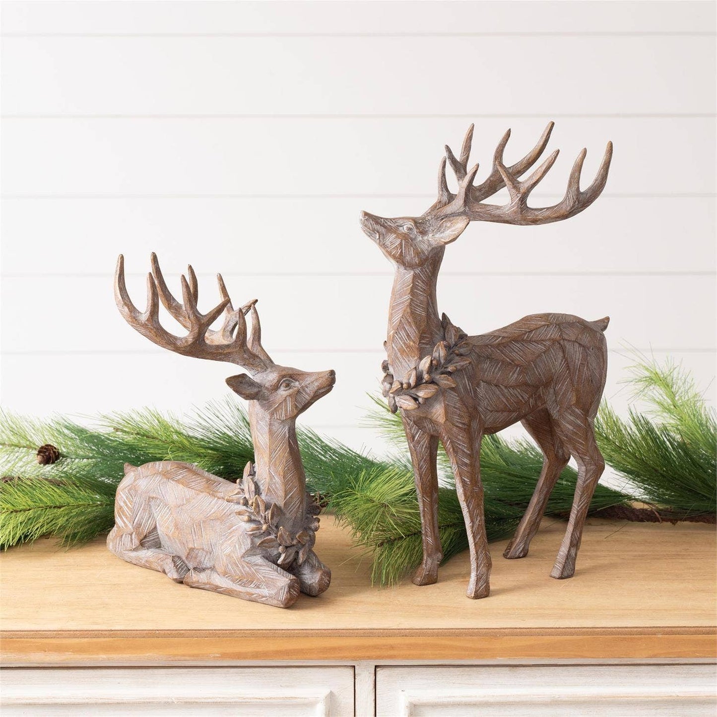 Carved Winter Deer