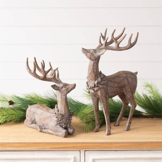 Carved Winter Deer