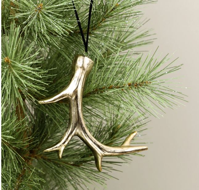 Gold Antler Ornament