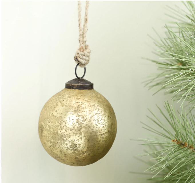 Antique Gold Glass Ornament