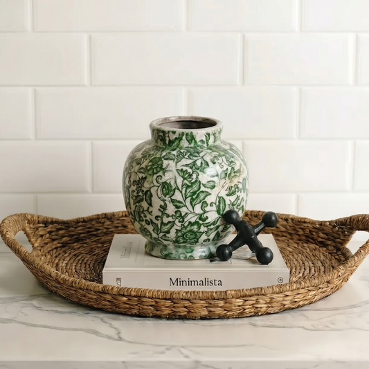 Green Floral Vase