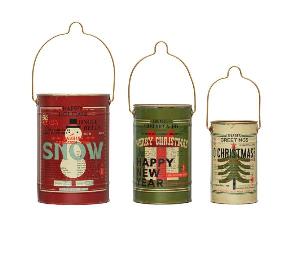 Metal Holiday Bucket
