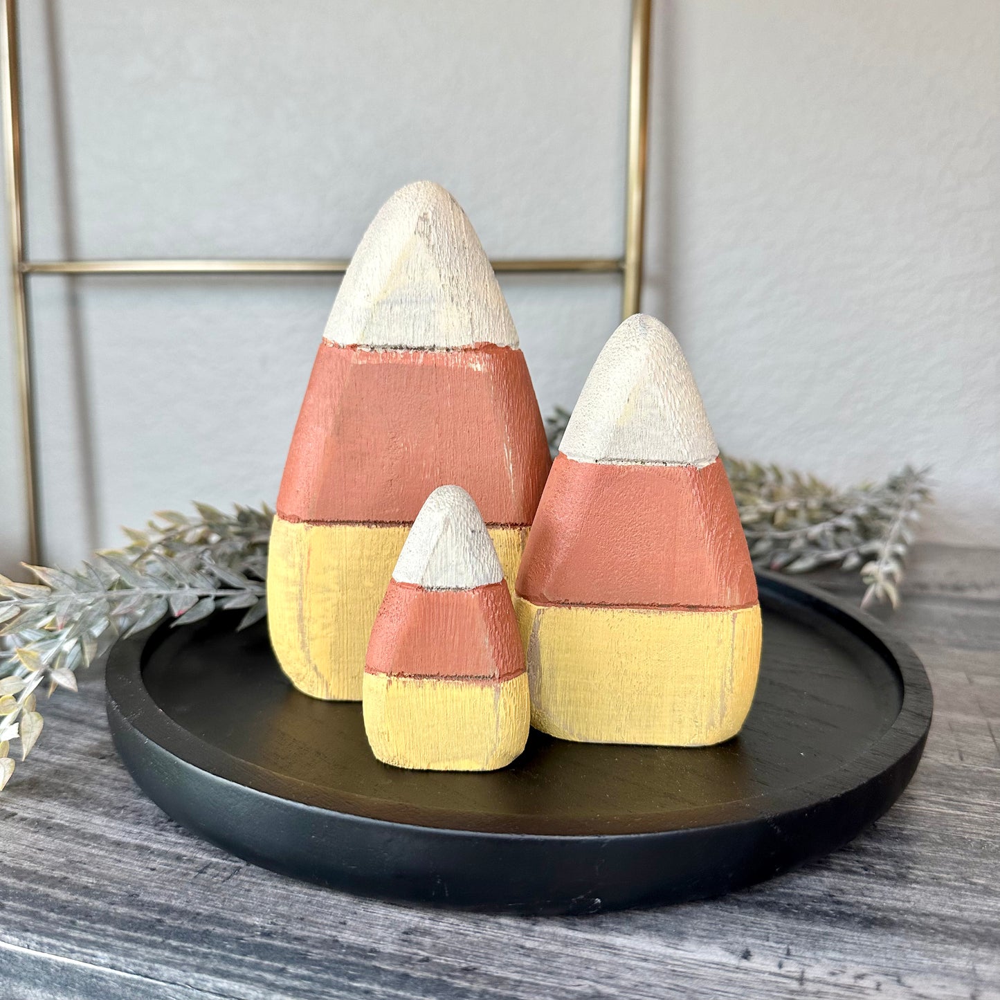 S/3 Wood Candy Corn