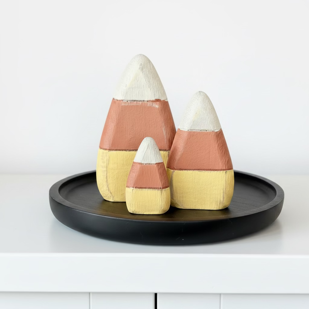 S/3 Wood Candy Corn