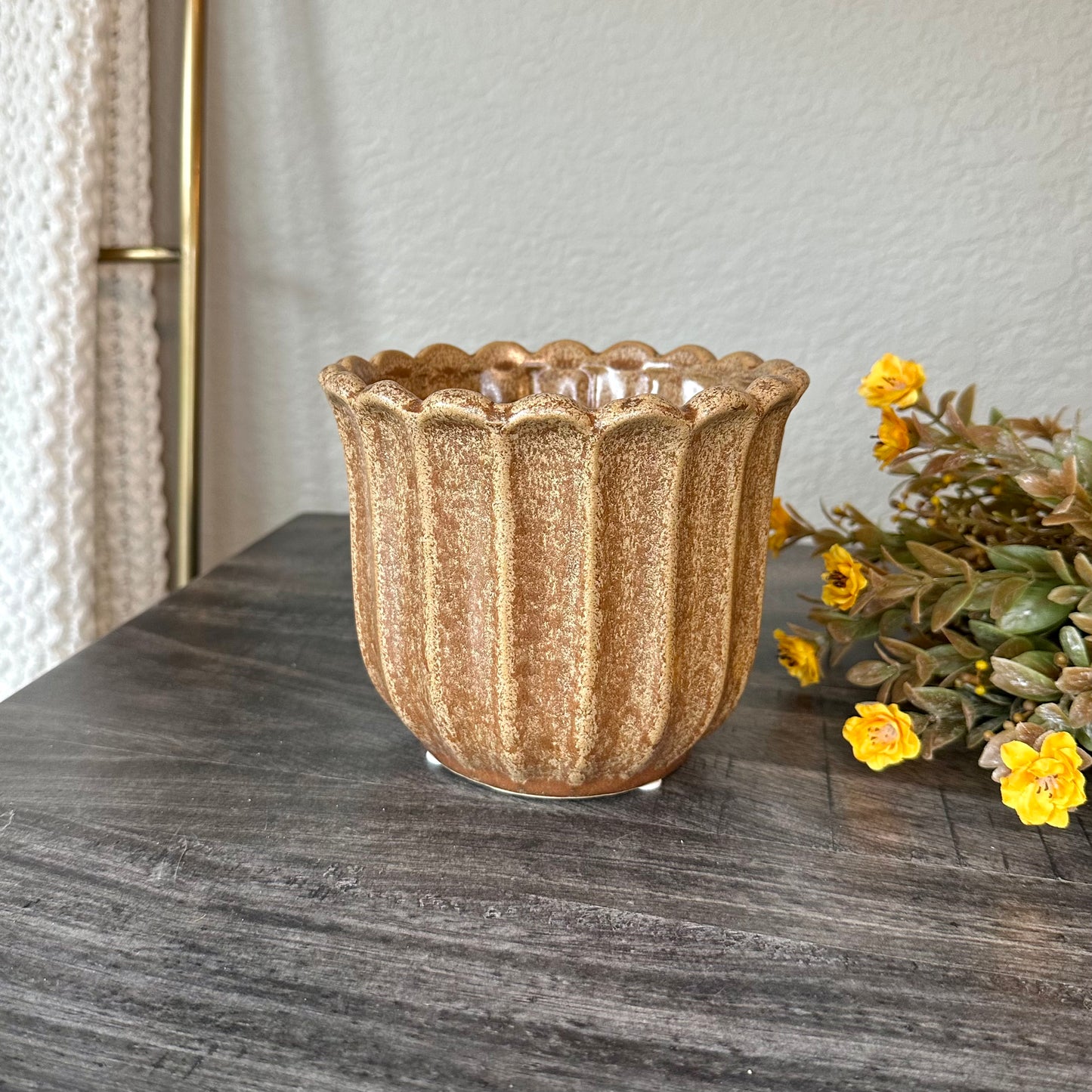 Scalloped Ceramic Planter