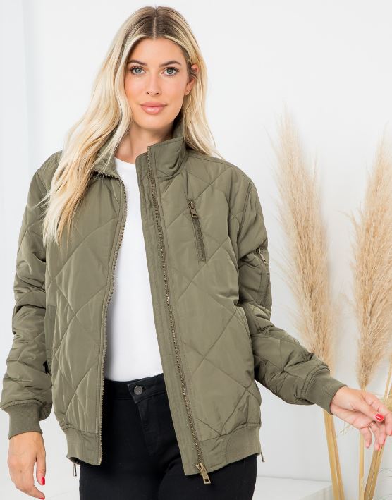 Quilted Aviator Jacket