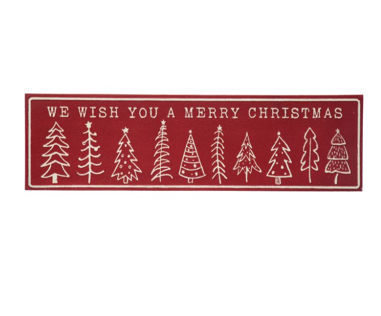 Red Metal Christmas Sign