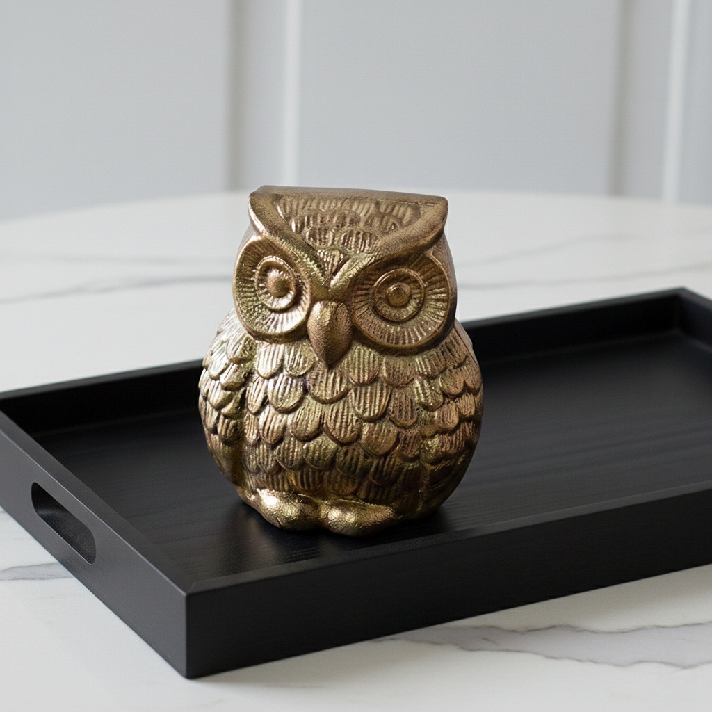 Brass Owl Statue