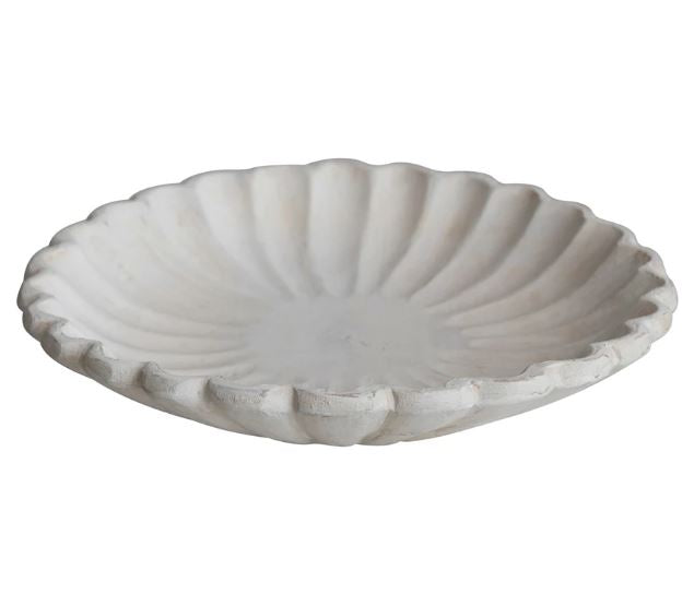 Scalloped Wood Bowl