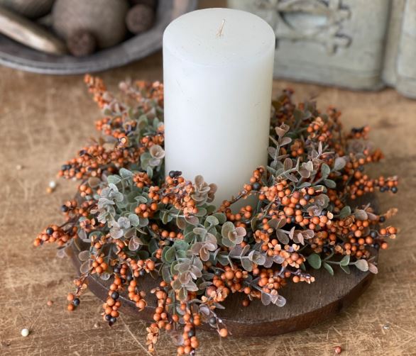 Ochre Berry Candle Ring | Small