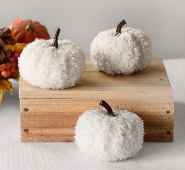 S/3 Teddy Cloth Pumpkins