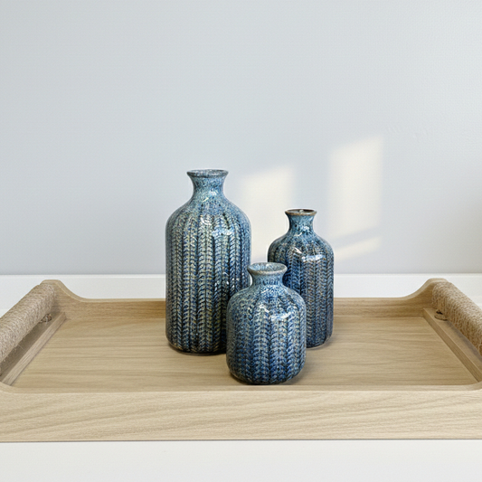 S/3 Chevron Vases