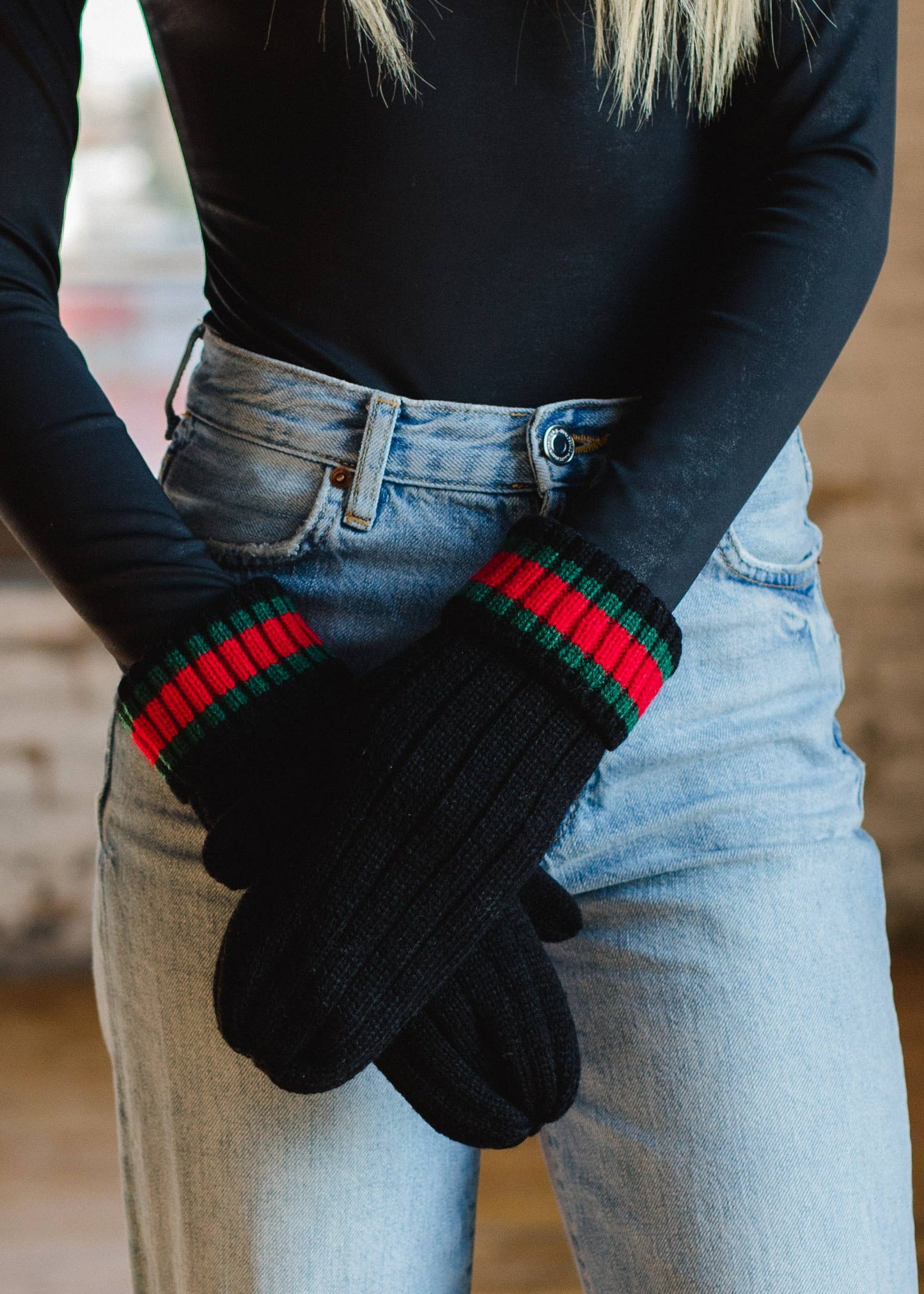 Red Stripe Mittens