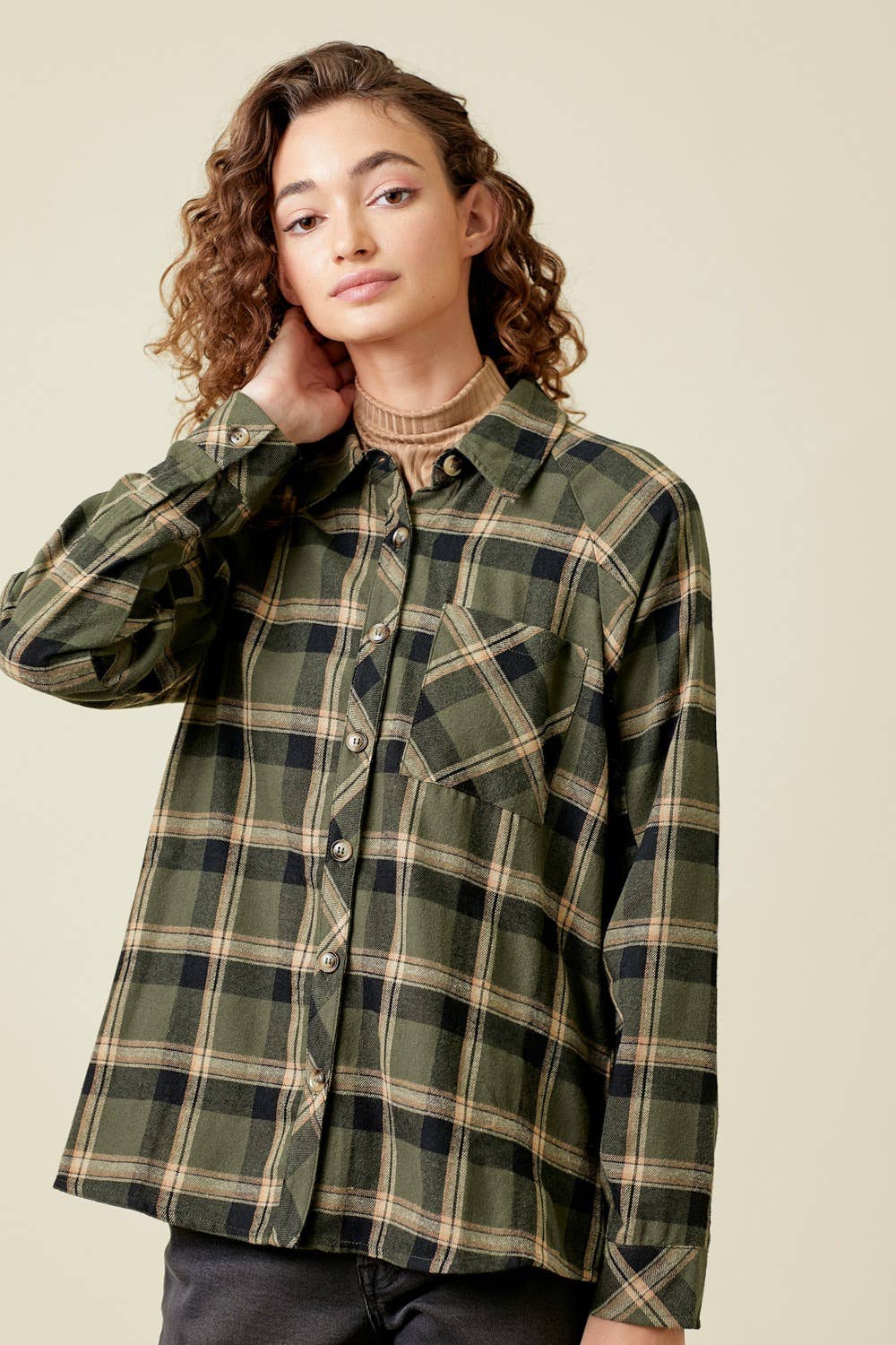 Rolly Plaid Top