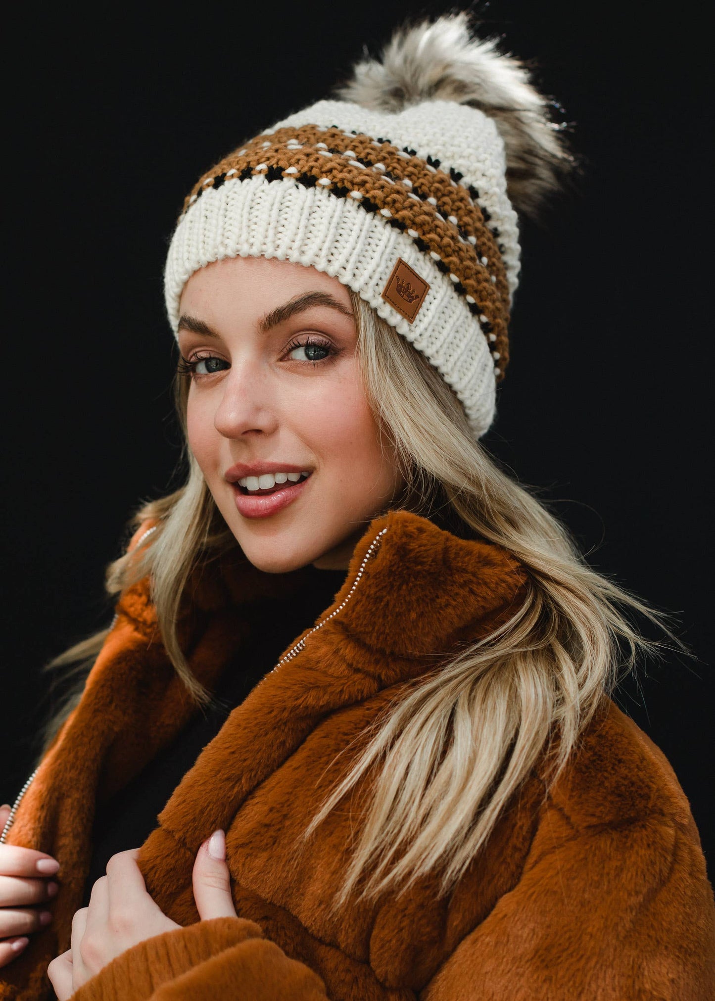 Cream and Mustard Stripe Hat
