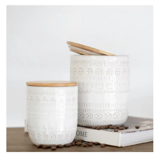 Boho Ceramic Canister
