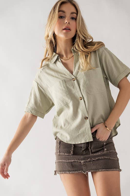 Nora Button Top