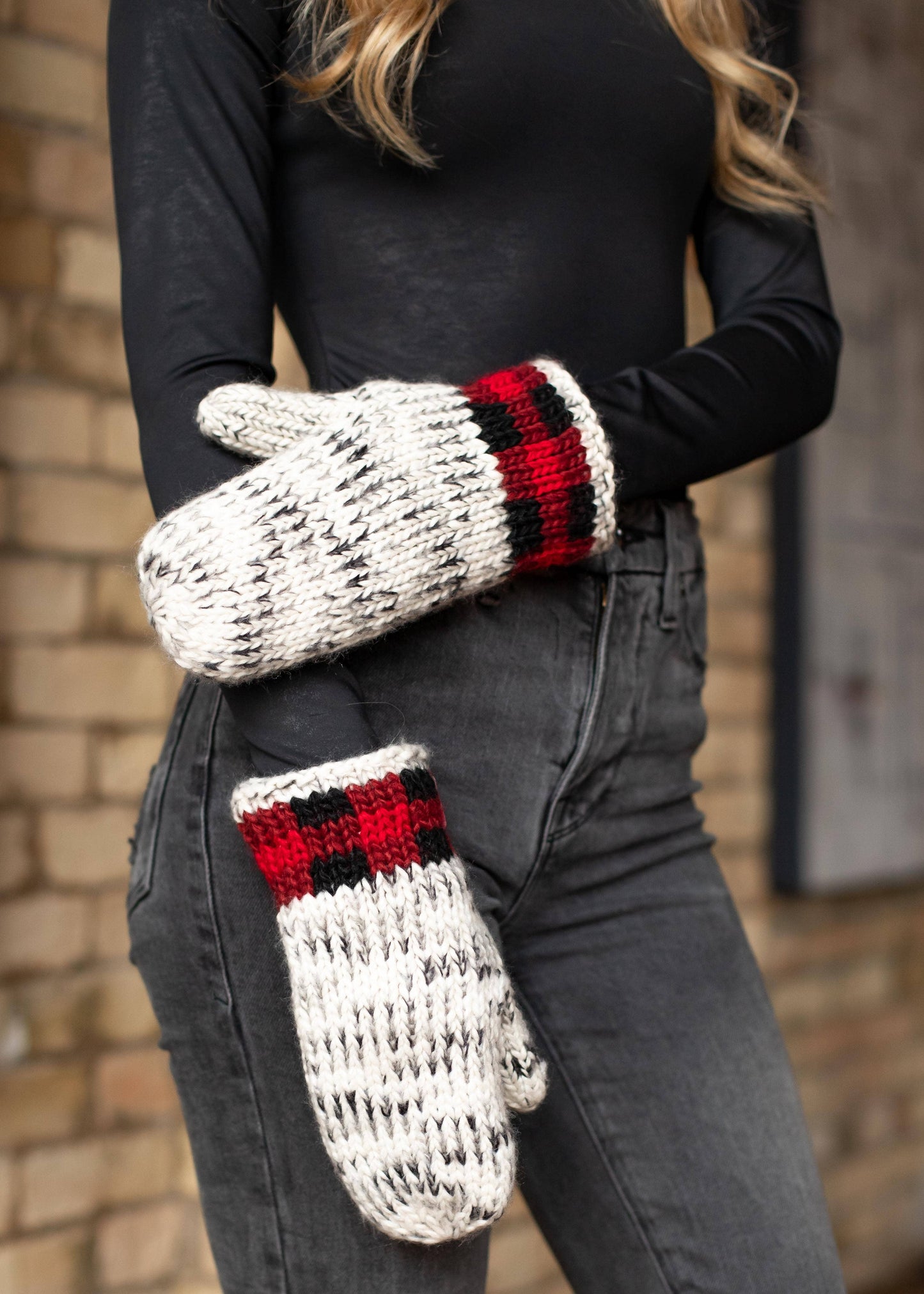 Gray Heather Knit Mittens