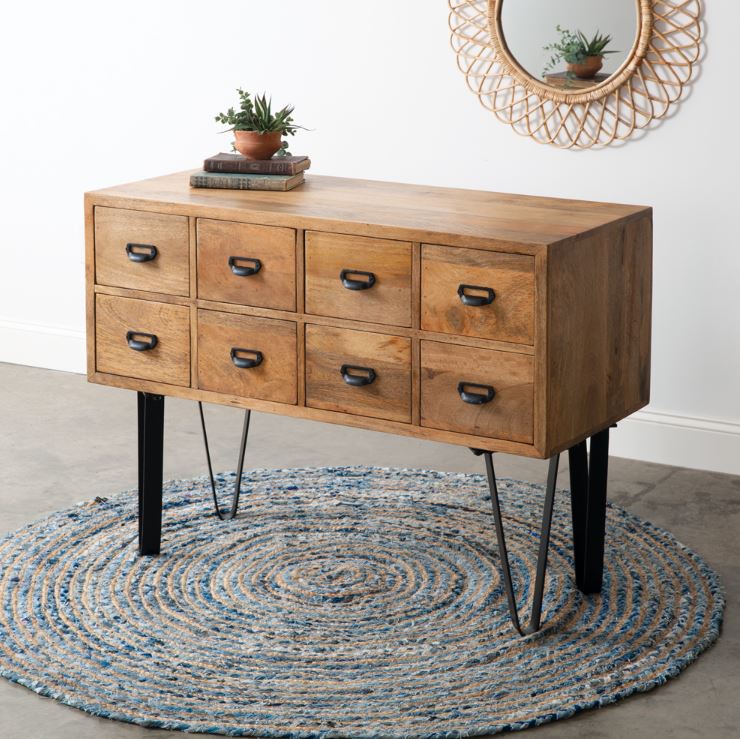 8 Drawer Console Table