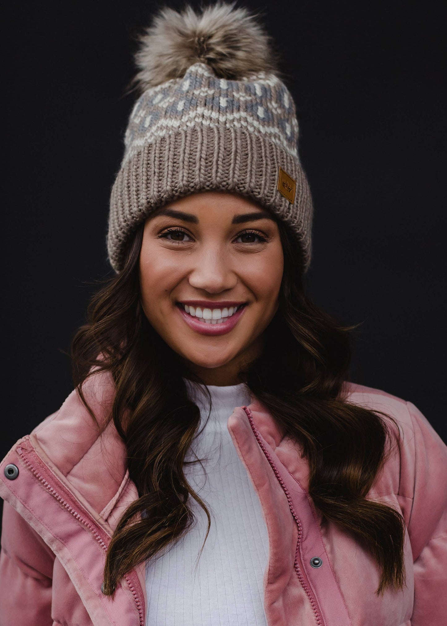 Taupe & Beige Pattern Hat