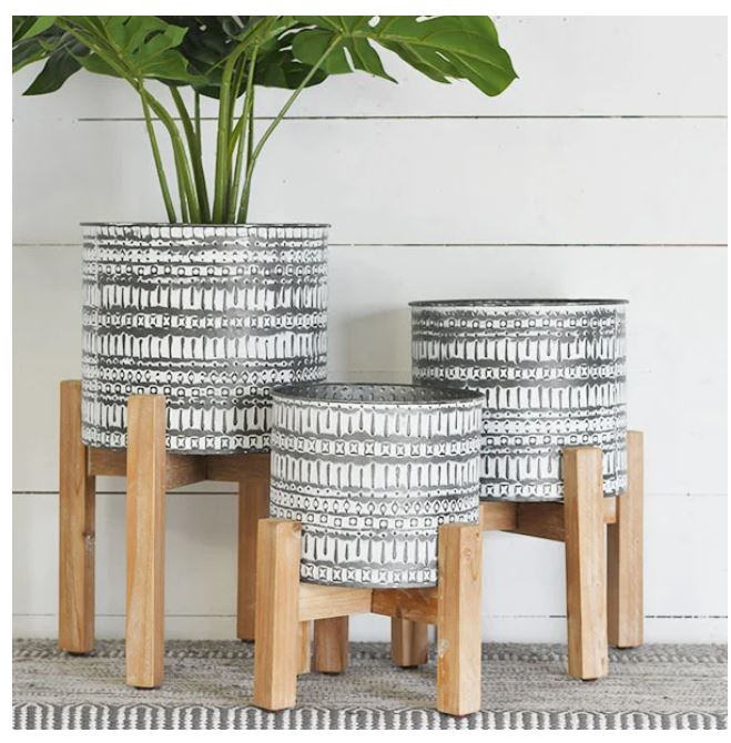 Gray Tin Planter