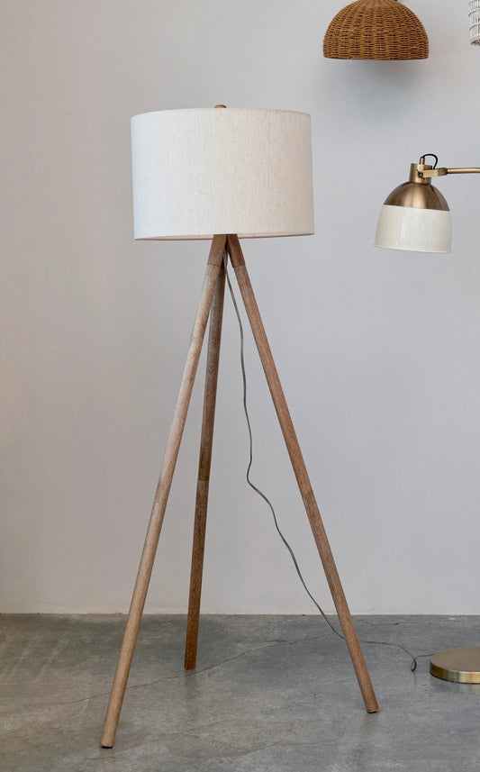 Mango Wood Floor Lamp