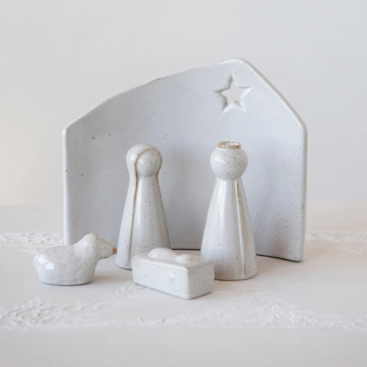 Stoneware Nativity Scene