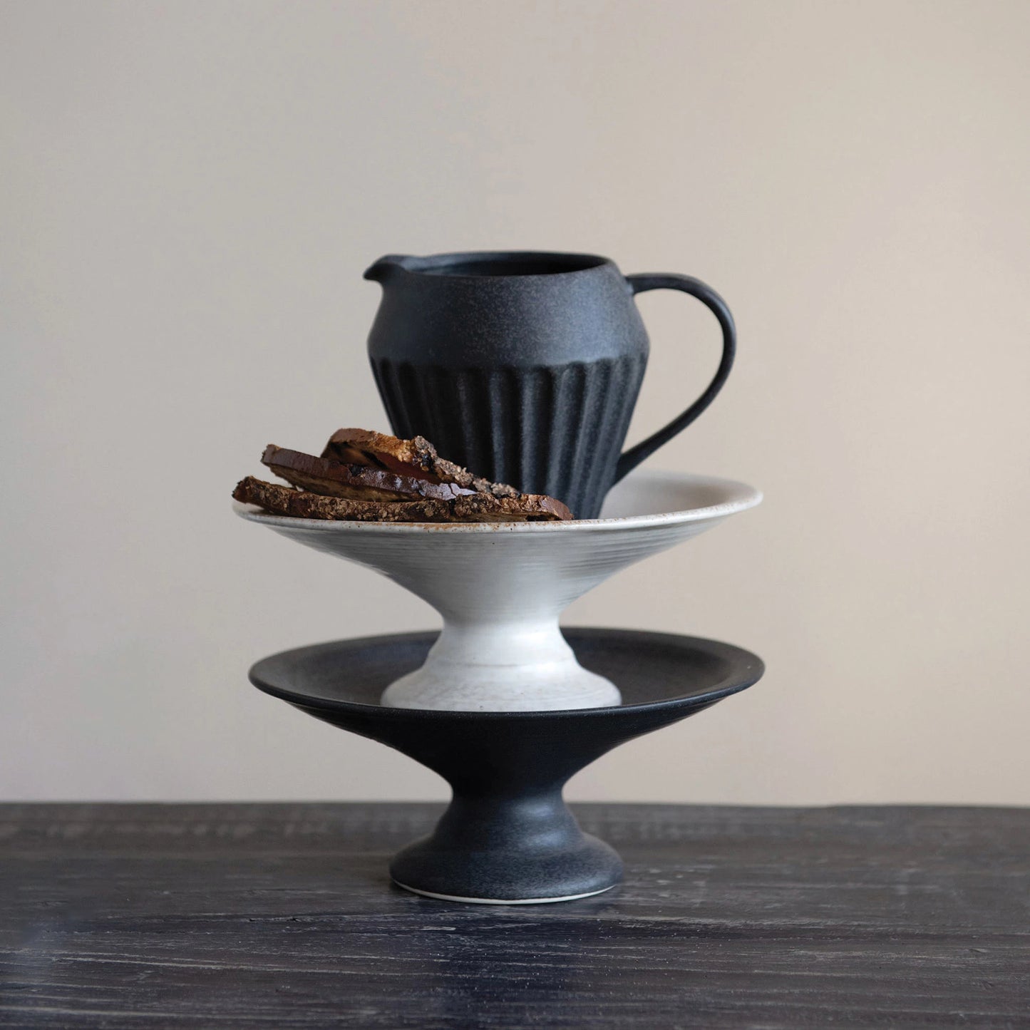 Stoneware Pedestal Dish