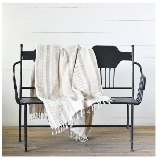 Gray Striped Throw