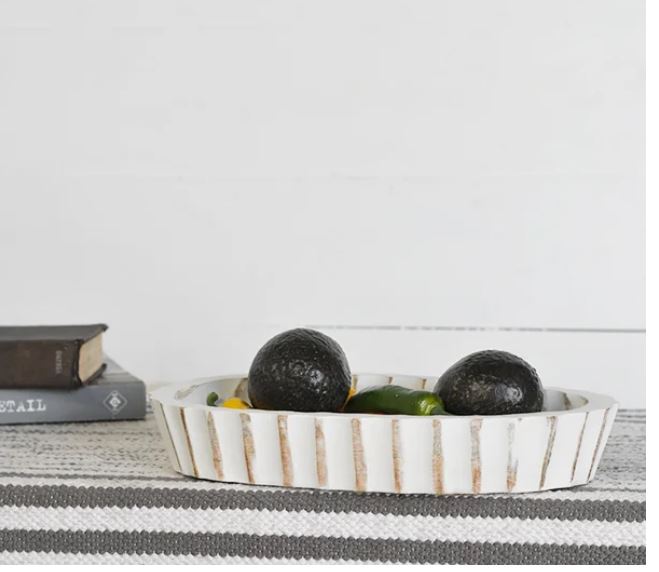 Striped Wood Tray
