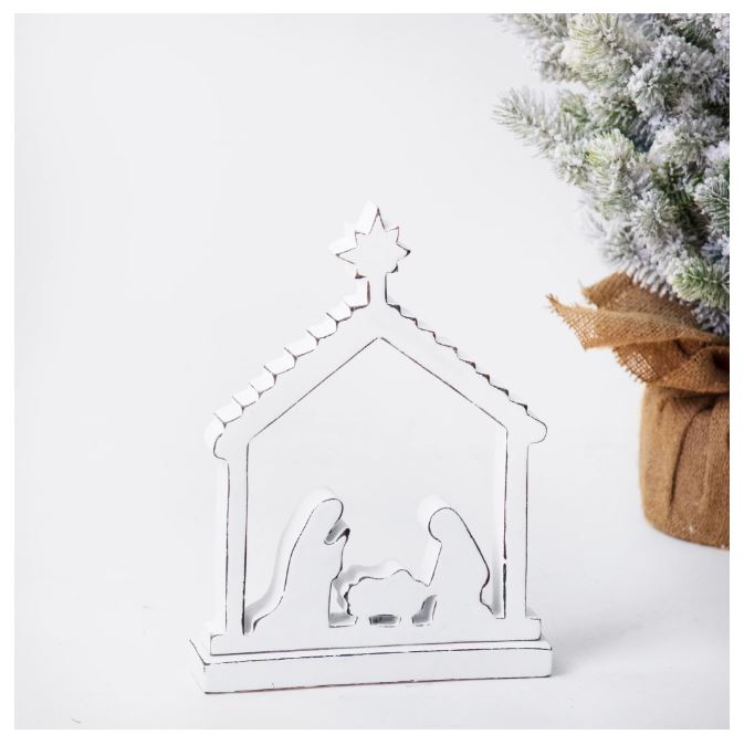White Nativity Scene