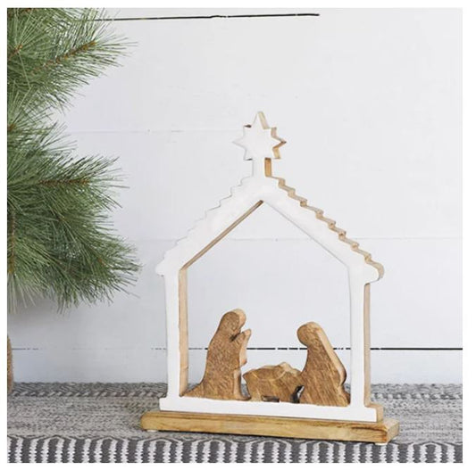 Wood Nativity Scene