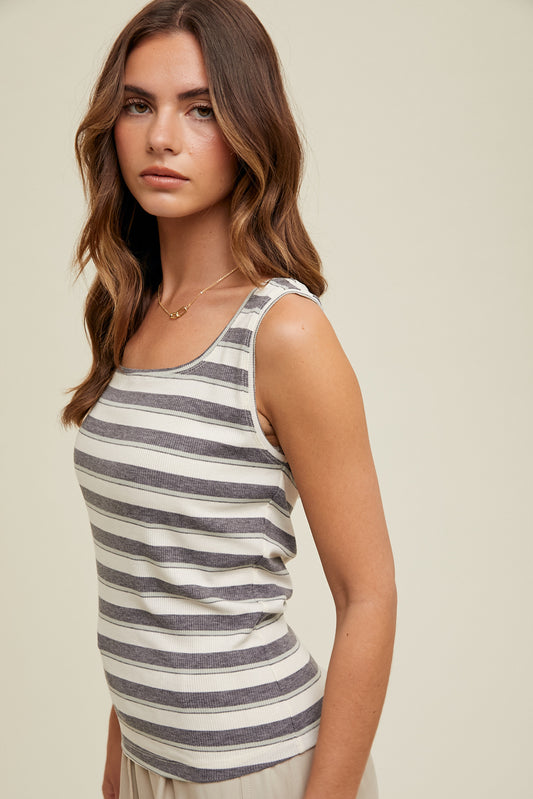 Charcoal Stripe Tank