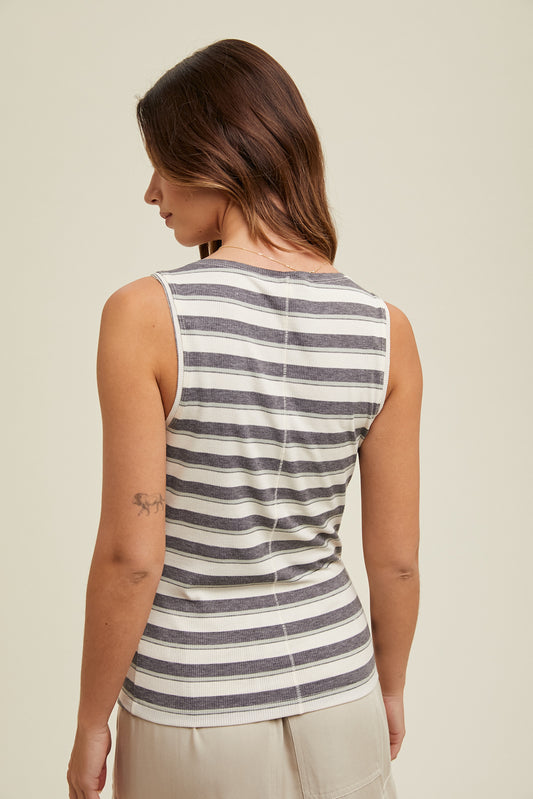 Charcoal Stripe Tank