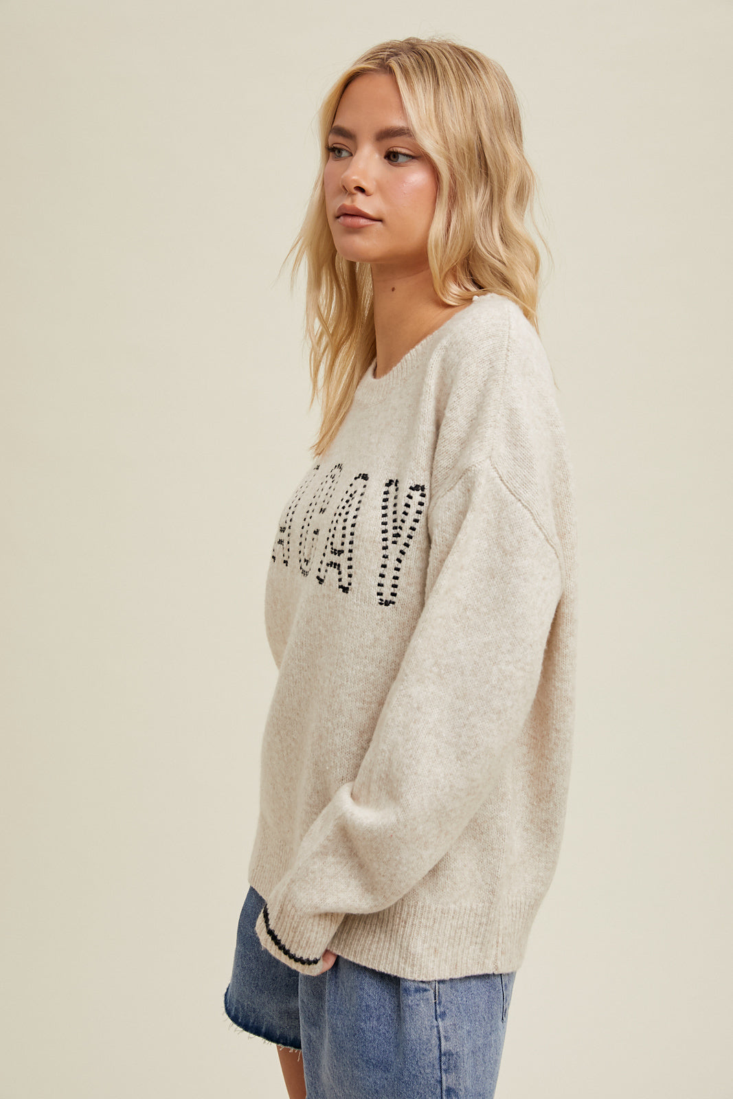 Vacay Embroidered Sweater