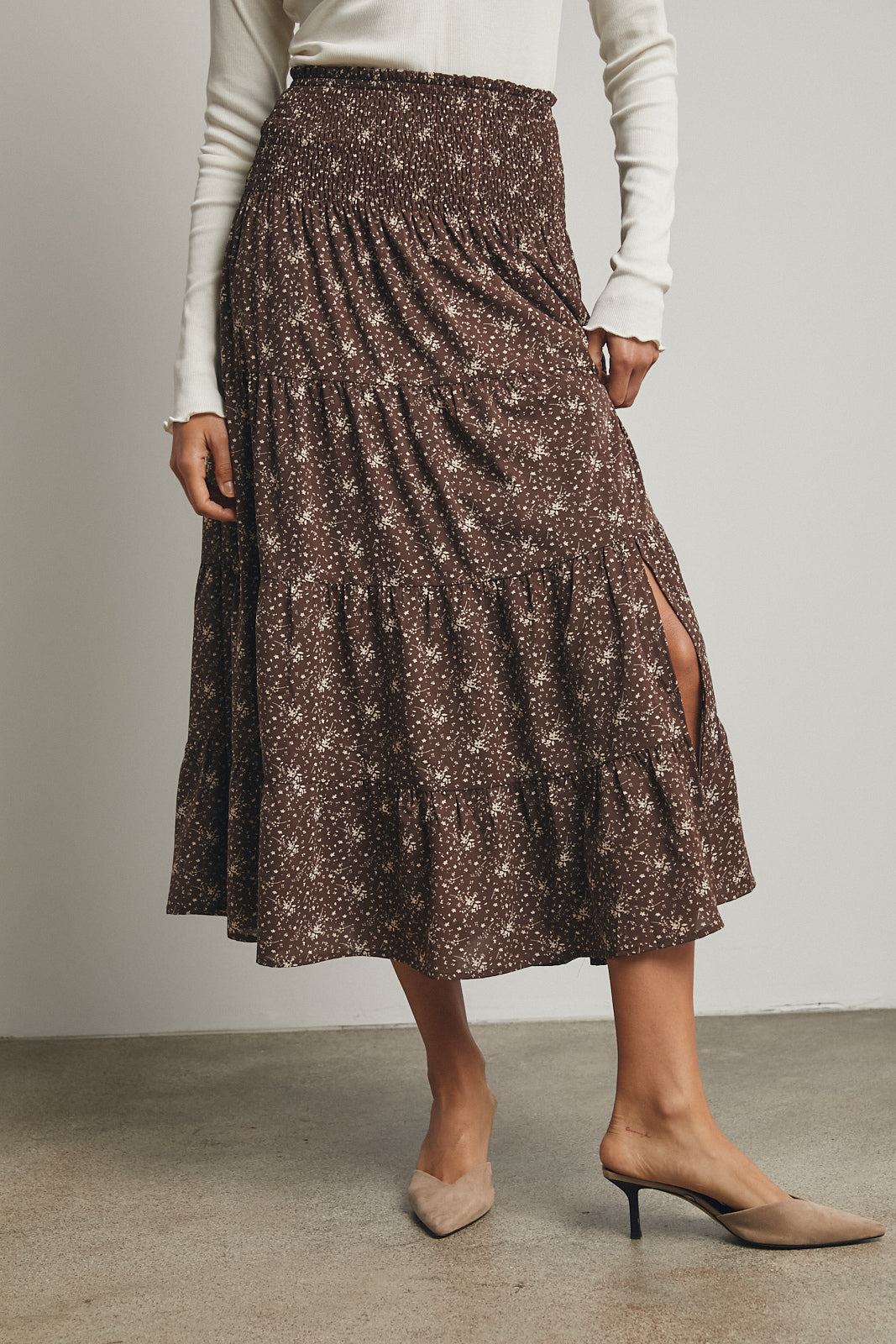 Mocha Floral Skirt