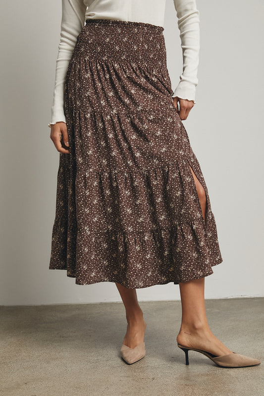 Mocha Floral Skirt