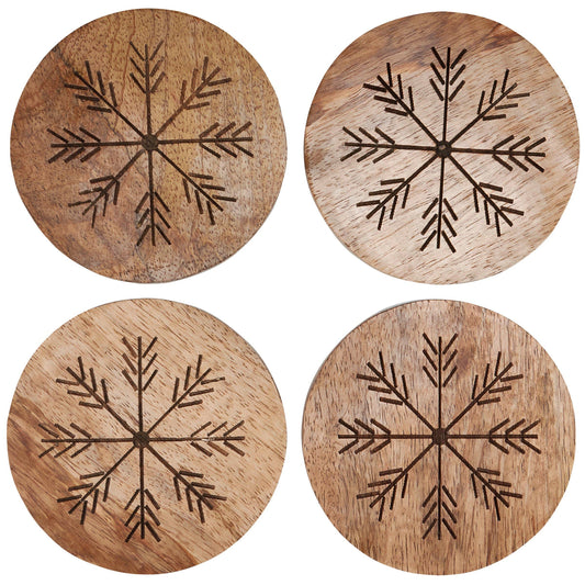 Wood Snowflake Coasters 2