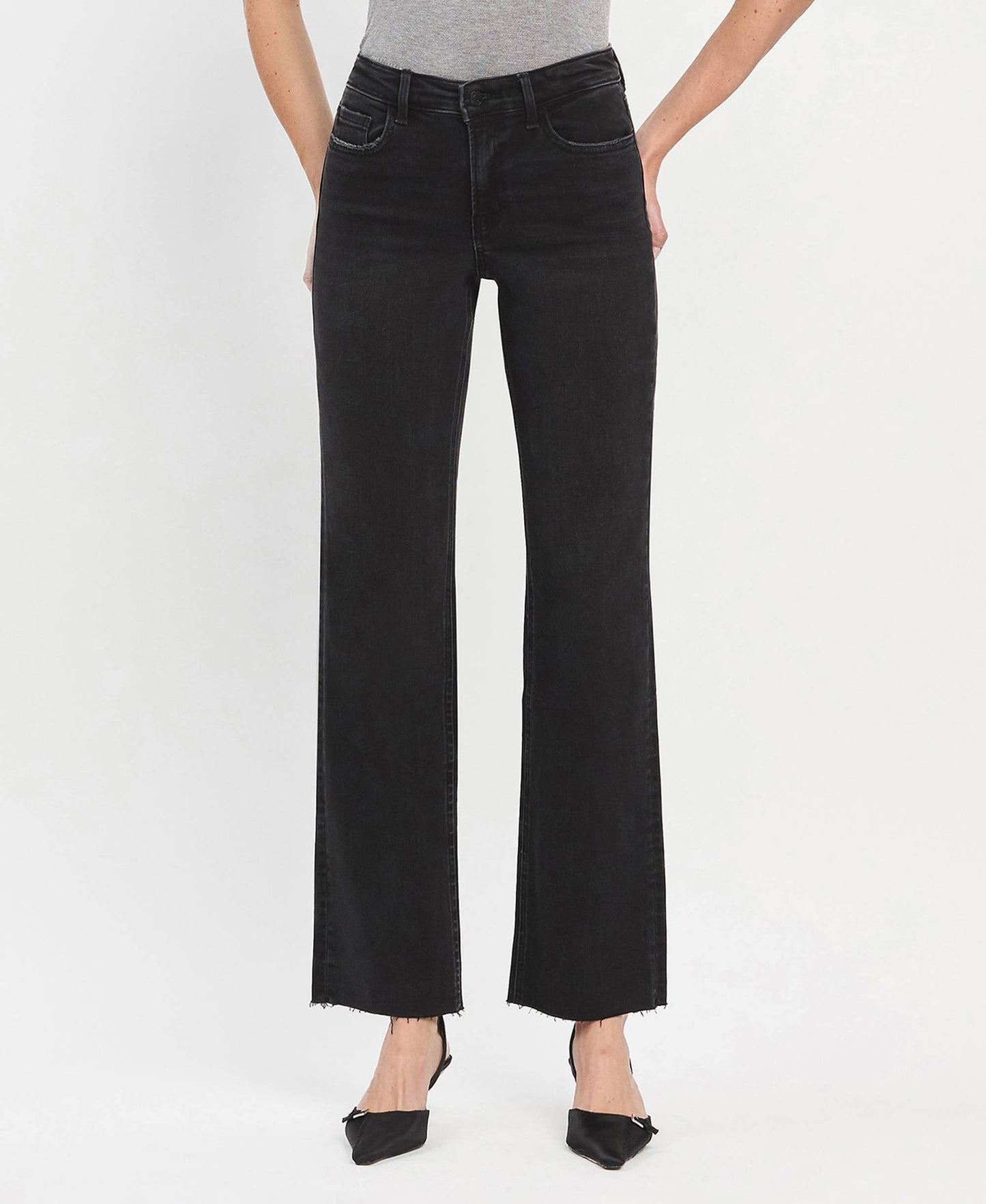 Lucia Black Slim Wide Jeans