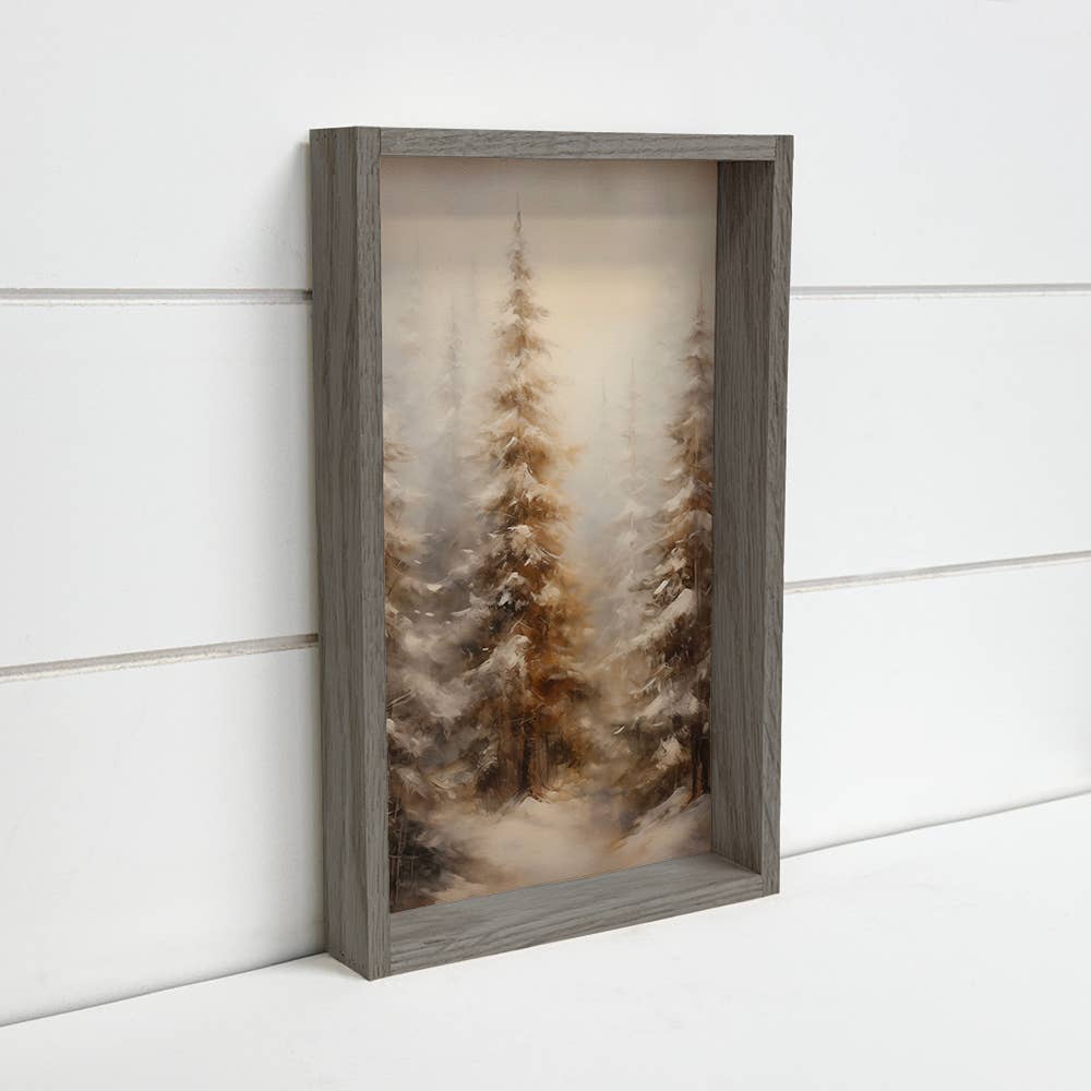 Winter Pine Trees Print