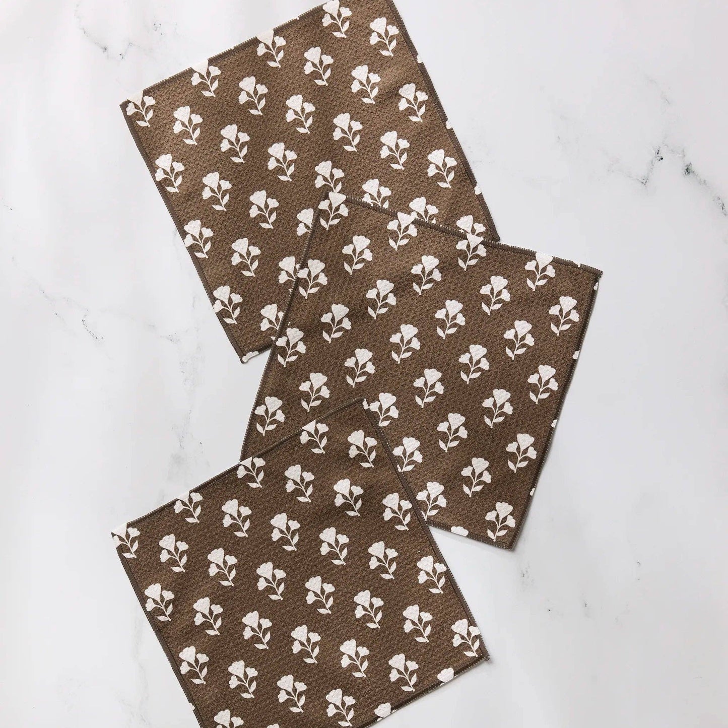 Geometry | S/3 Brown Bloom Dishcloth Set