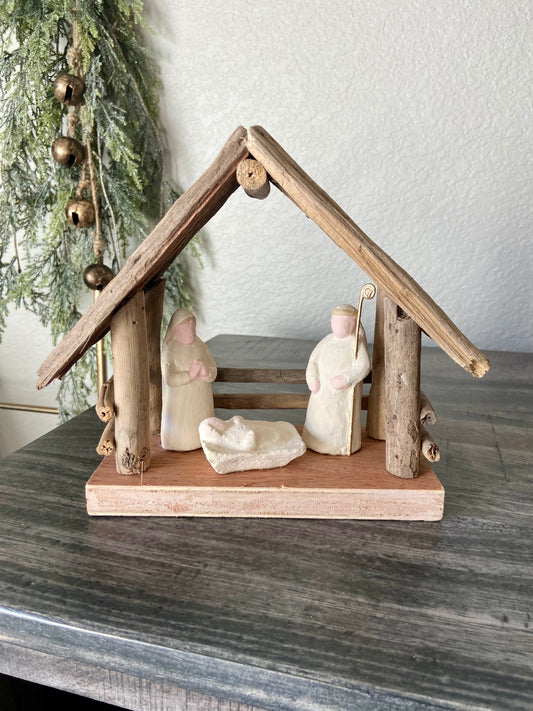 Driftwood Nativity Scene