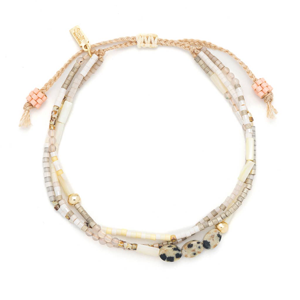 Mixed Media Bracelet - Dalmatian Jasper