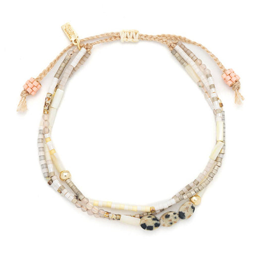 Mixed Media Bracelet - Dalmatian Jasper