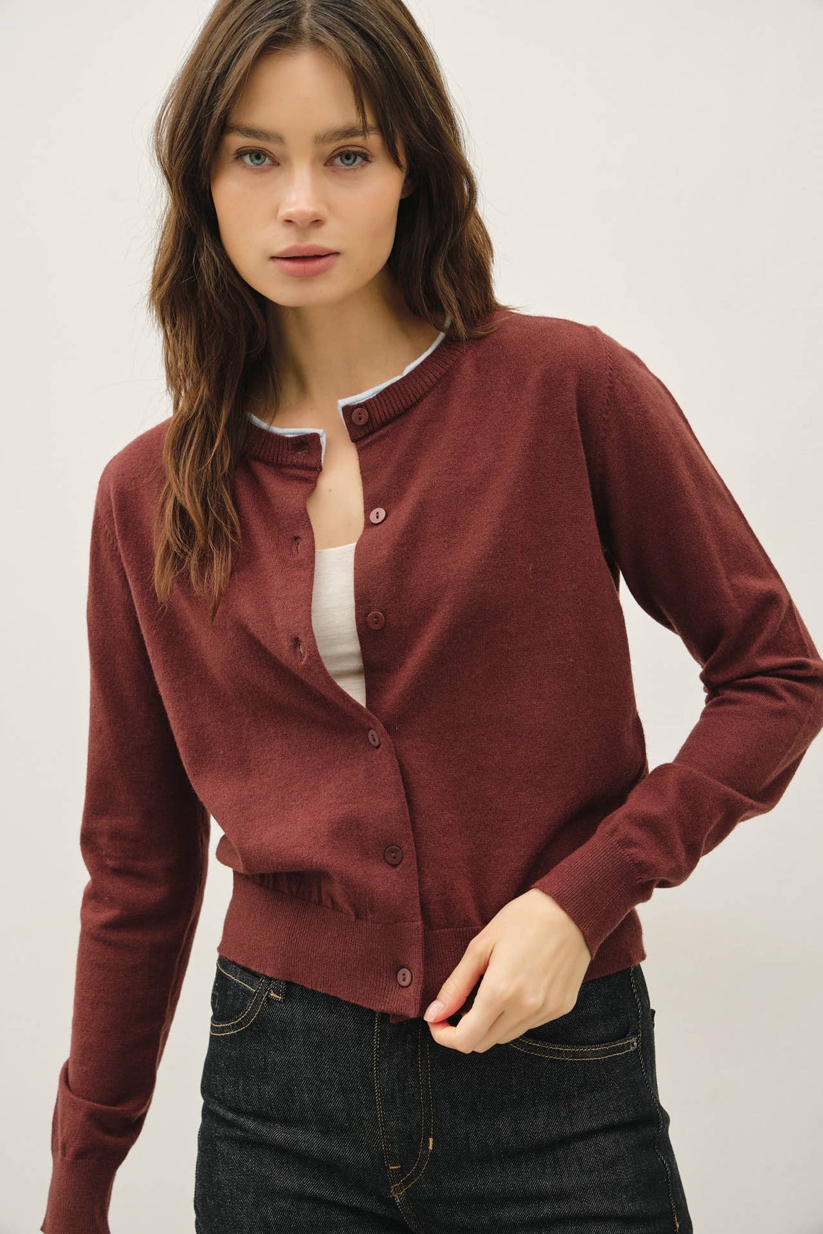 Contrast Trim Cardigan