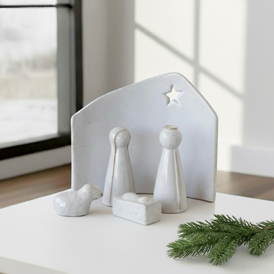 Stoneware Nativity Scene